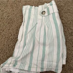 Striped Green and White Shorts